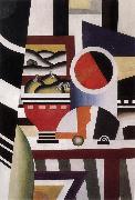 The Still life having fruit dish Fernard Leger